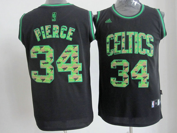  NBA Boston Celtics 34 Paul Pierce Camo Black Swingman Jersey